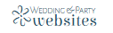 Wedding & Party Websites logo with blue floral icon and gray text