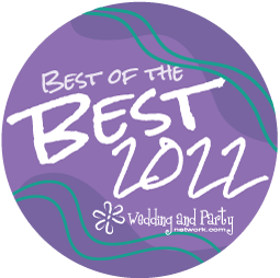 Purple circular “Best of the Rest 2022” logo for Wedding and Party Network.