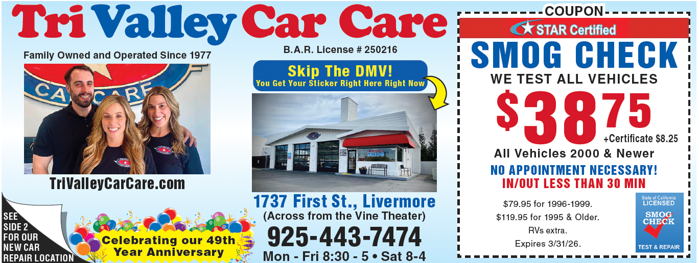 Coupon | Tri Valley Car Care
