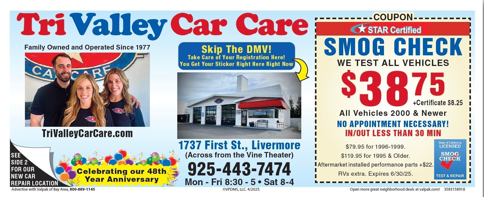 Coupon | Tri Valley Car Care