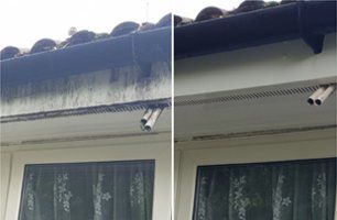 Gutter Clearing Before and Afer