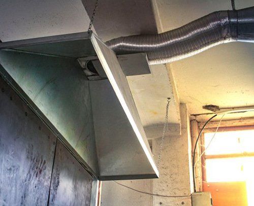 Hood Cleaning — Dirty Kitchen Hood in Crestview, FL