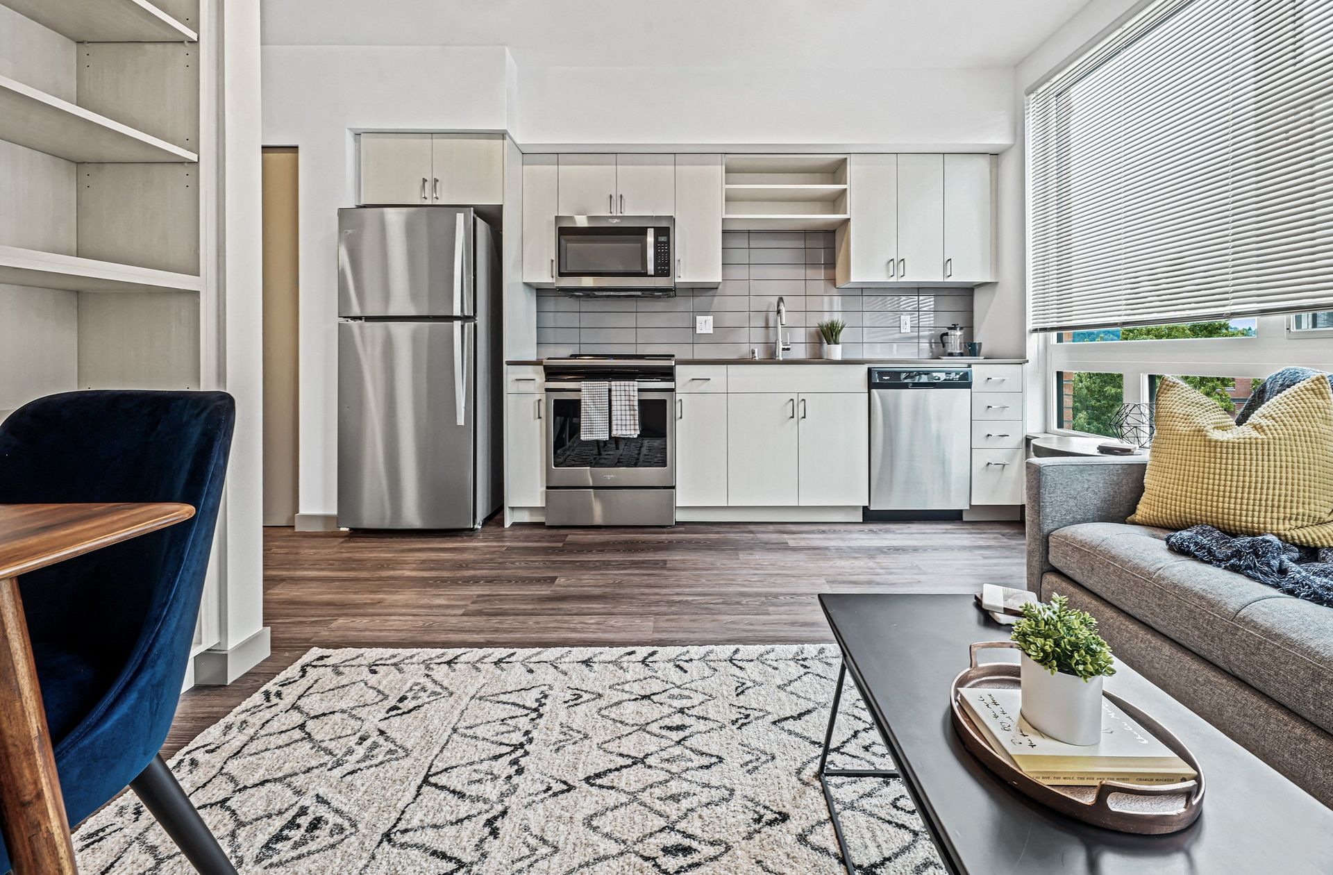Open one bedroom kitchen