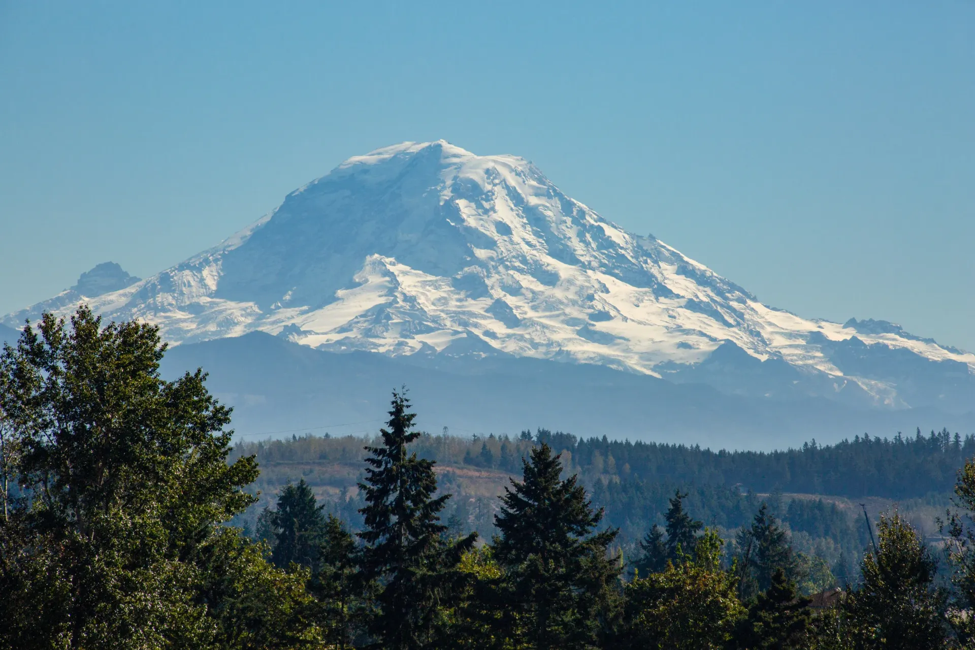 View of Mount Rainier from rooftop deck