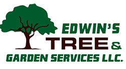 The logo for Edwins Tree and Services LLC shows a tree and flowers in a circle.