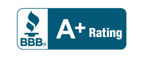 BBB A+ Rating badge. Torch logo with