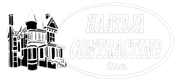 Logo featuring a house silhouette and text for Halsham Contracting Inc.