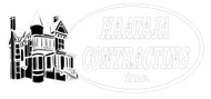Logo featuring a house silhouette and text for Halsham Contracting Inc.