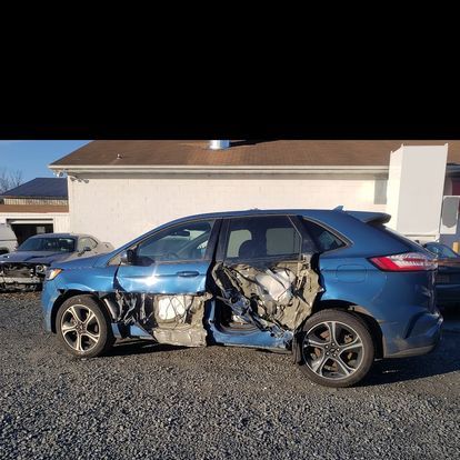 blue car damage