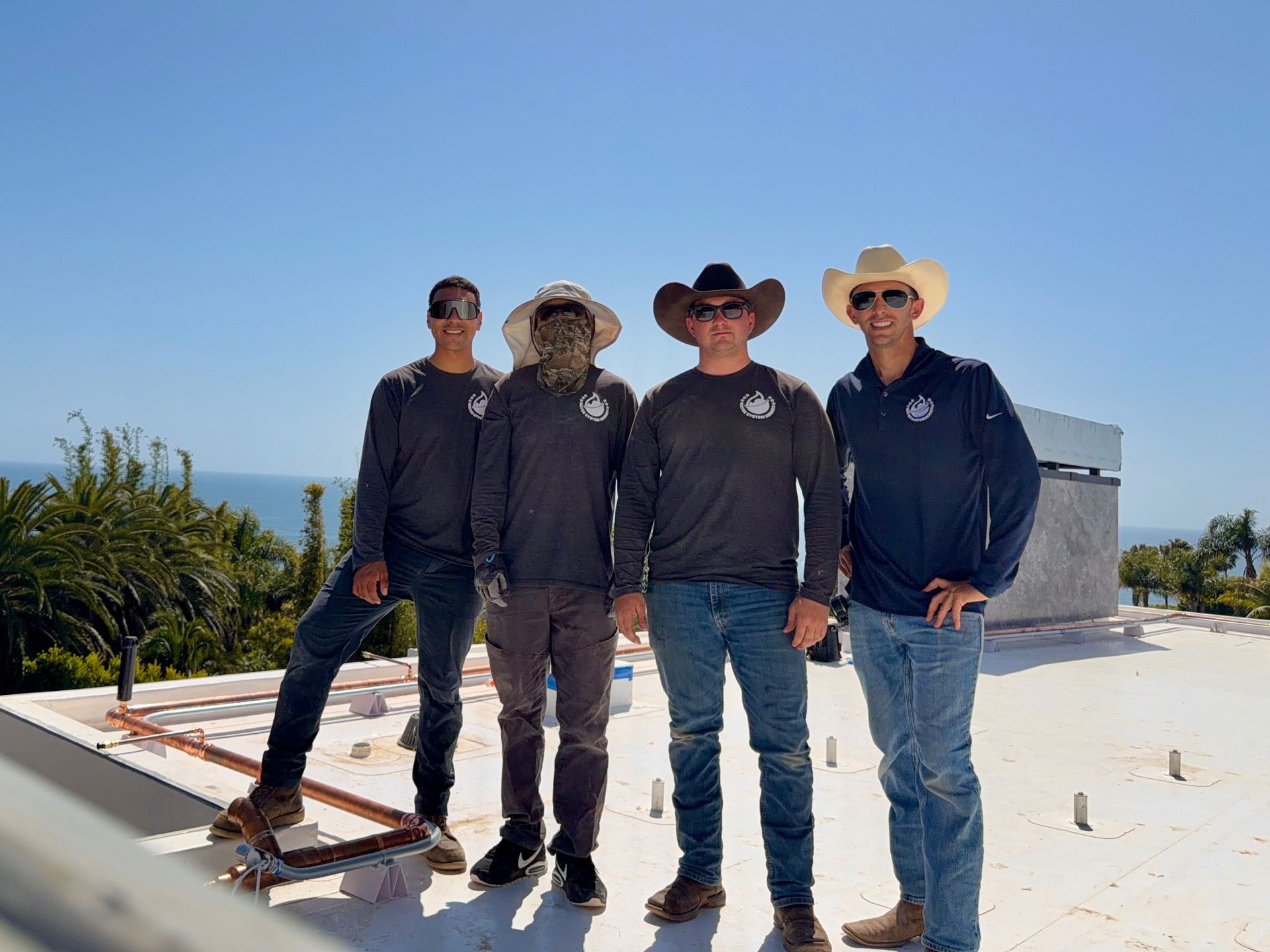 Luxury estate protected by a modern wildfire defense water system