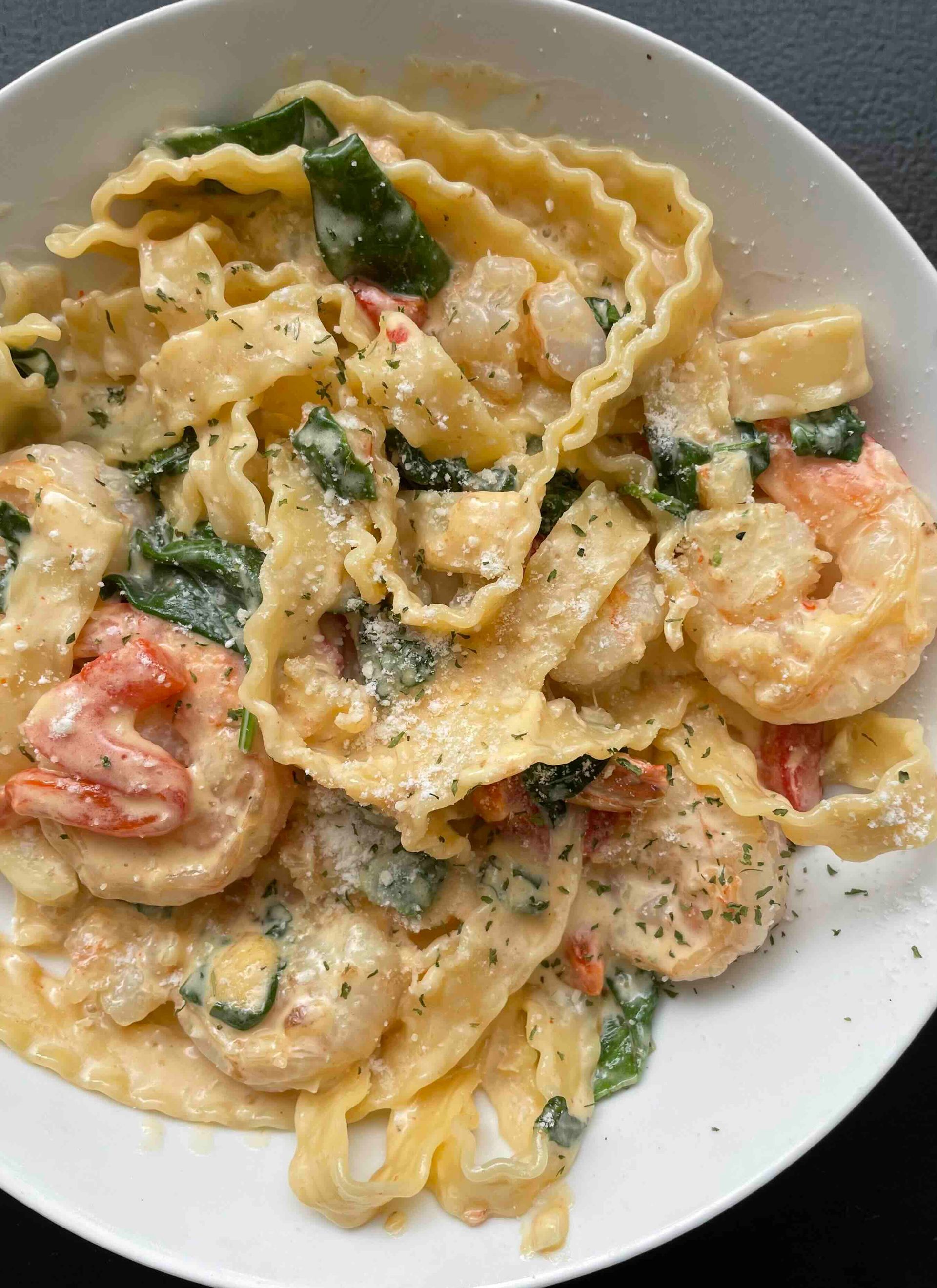 Lobster cream sauce with Manfredine Pasta and Shrimp