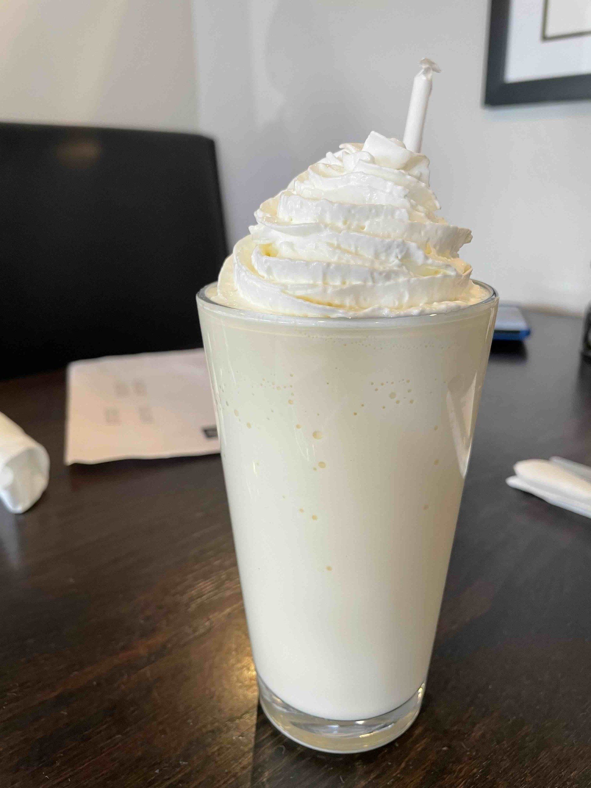 Joe Pizza Simsbury Connecticut Coconut Milkshake