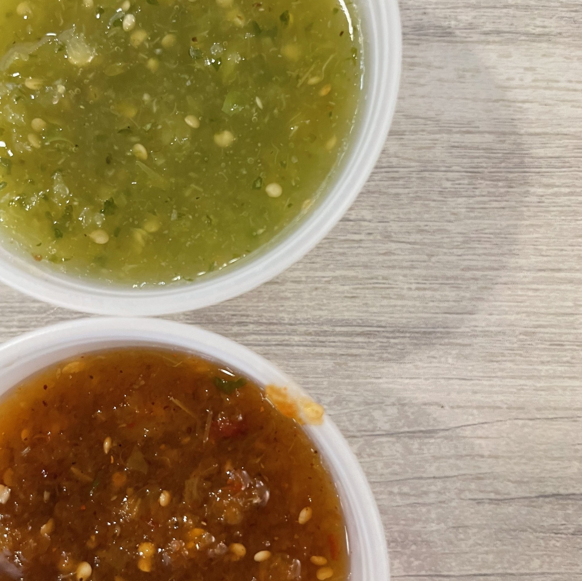 green and red free salsa from Moe's