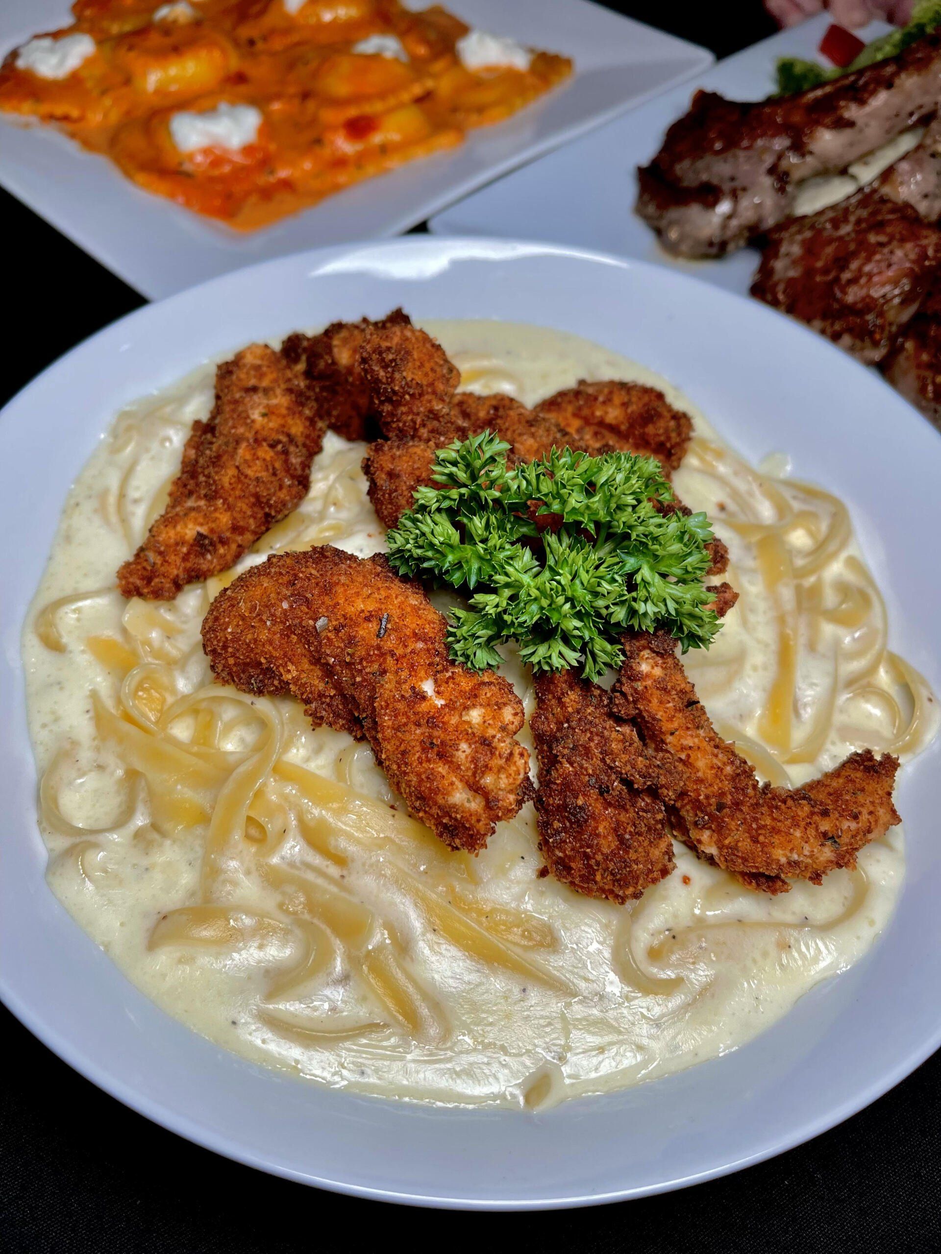 House made Alfredo Sauce with Crispy Chicken