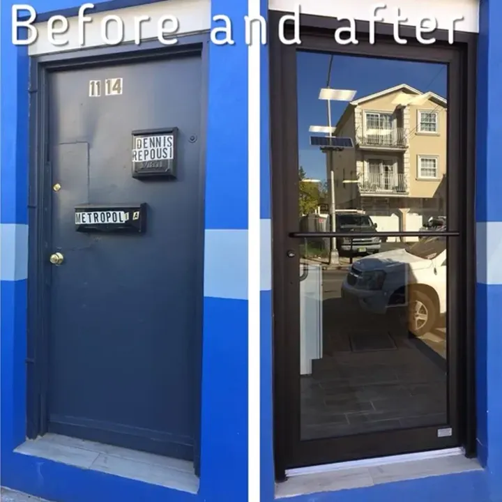 Commercial glass door, Arsenal Glass, NJ.