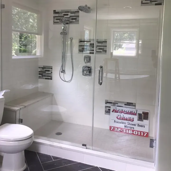 Glass shower doors, Arsenal Glass, NJ.