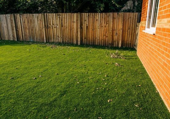 Artificial grass in back garden in Whittlesey, Peterborough