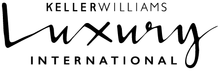 The logo for keller williams luxury international is black and white.