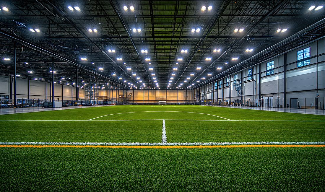 Beautiful indoor sports facility with turf fields in Texas.