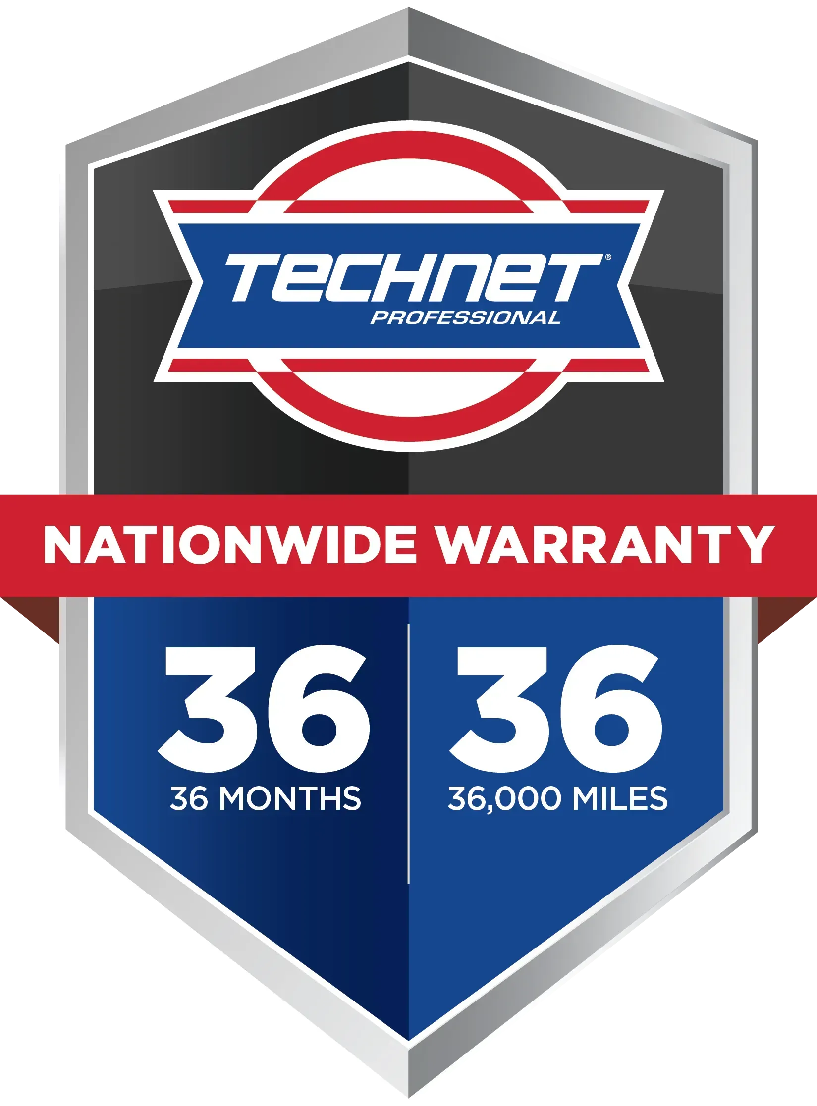 TechNet Professional warranty badge with a 36-month/36,000-mile nationwide warranty. | Importsports