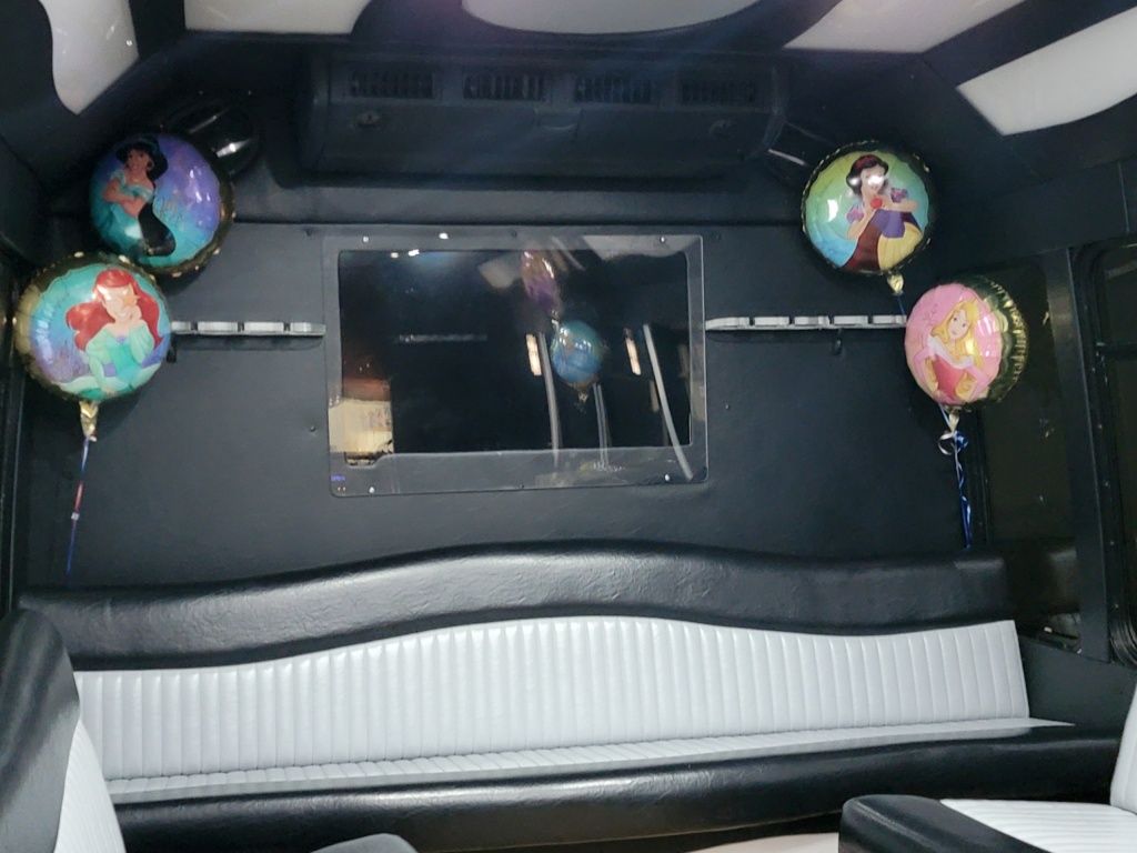 party set up inside of bus