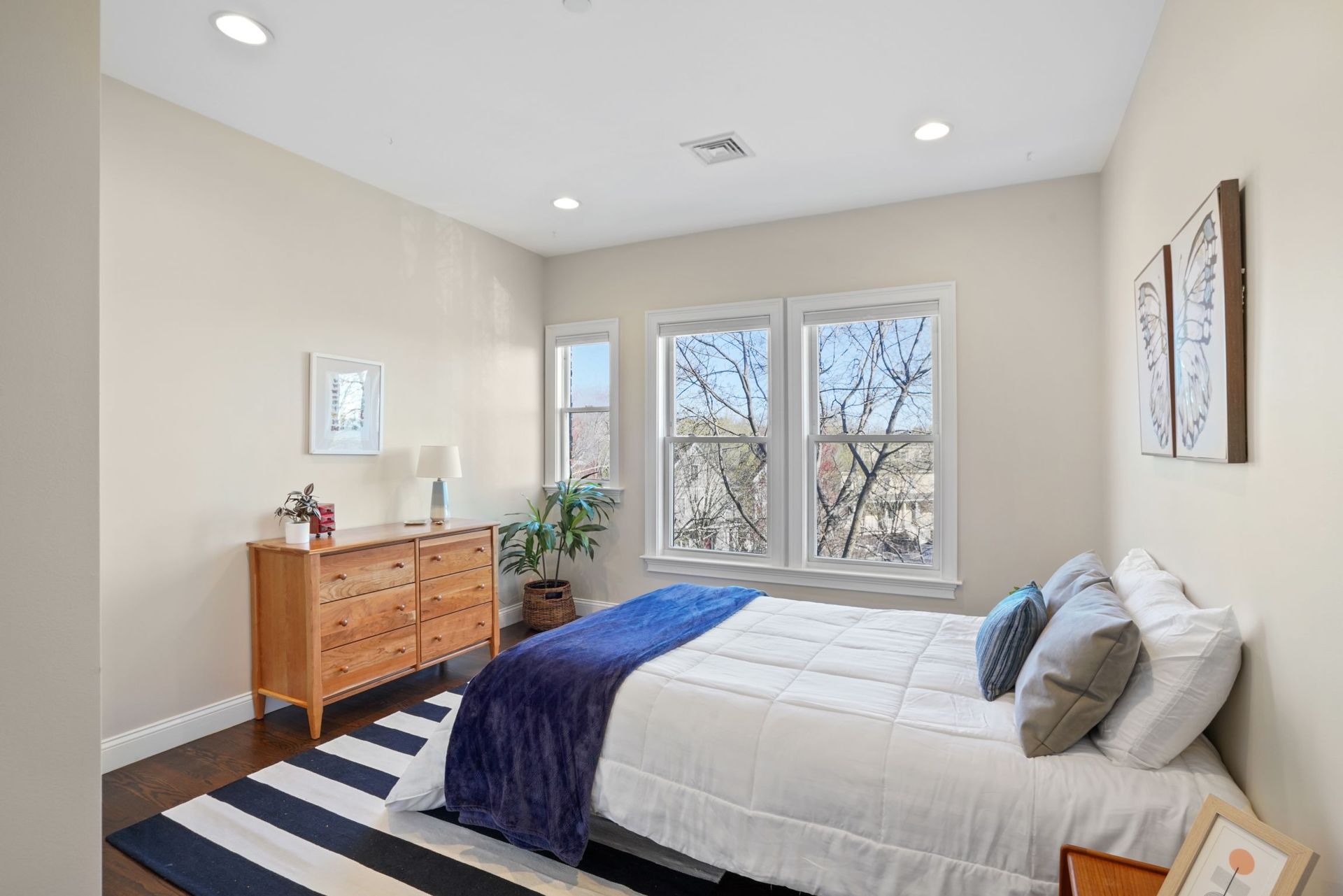interior photo of master bedroom and view