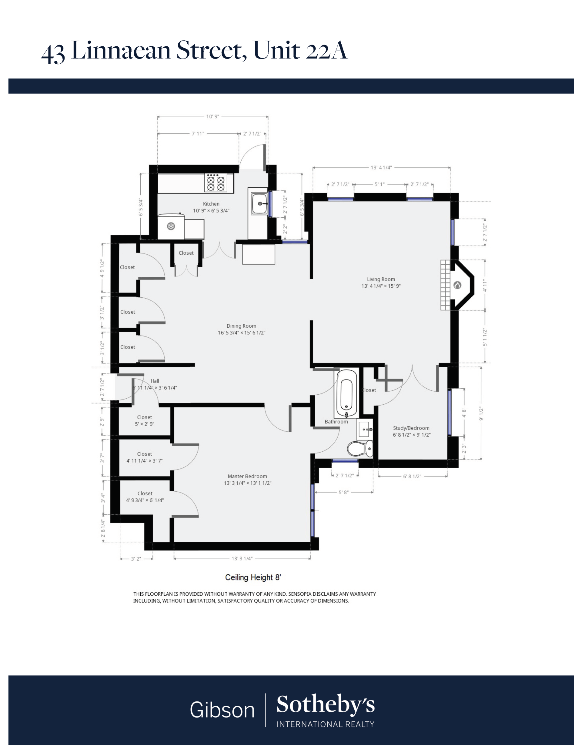 43 Linnaean Street, #22A floor plan
