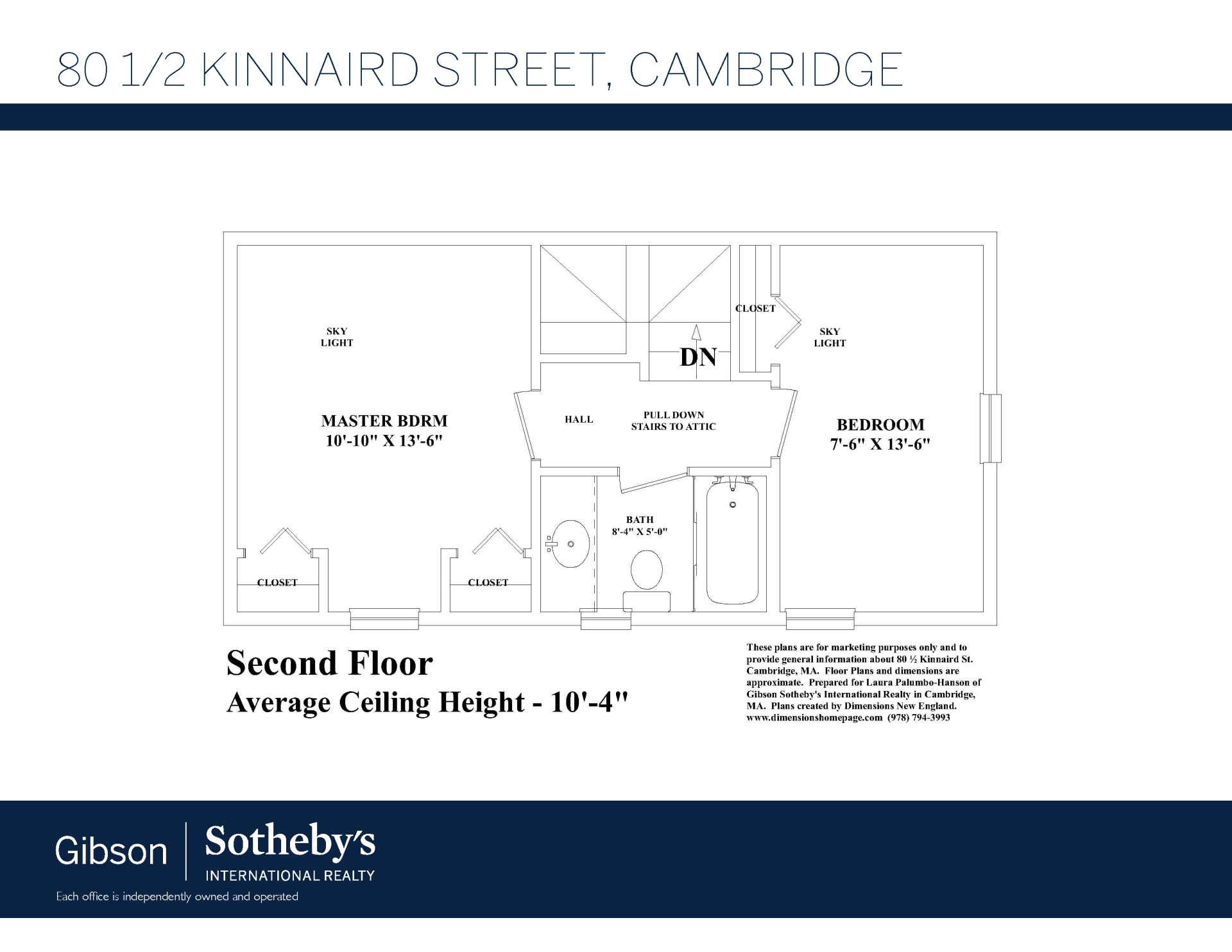 80 ½ Kinnaird St 2nd floor plan