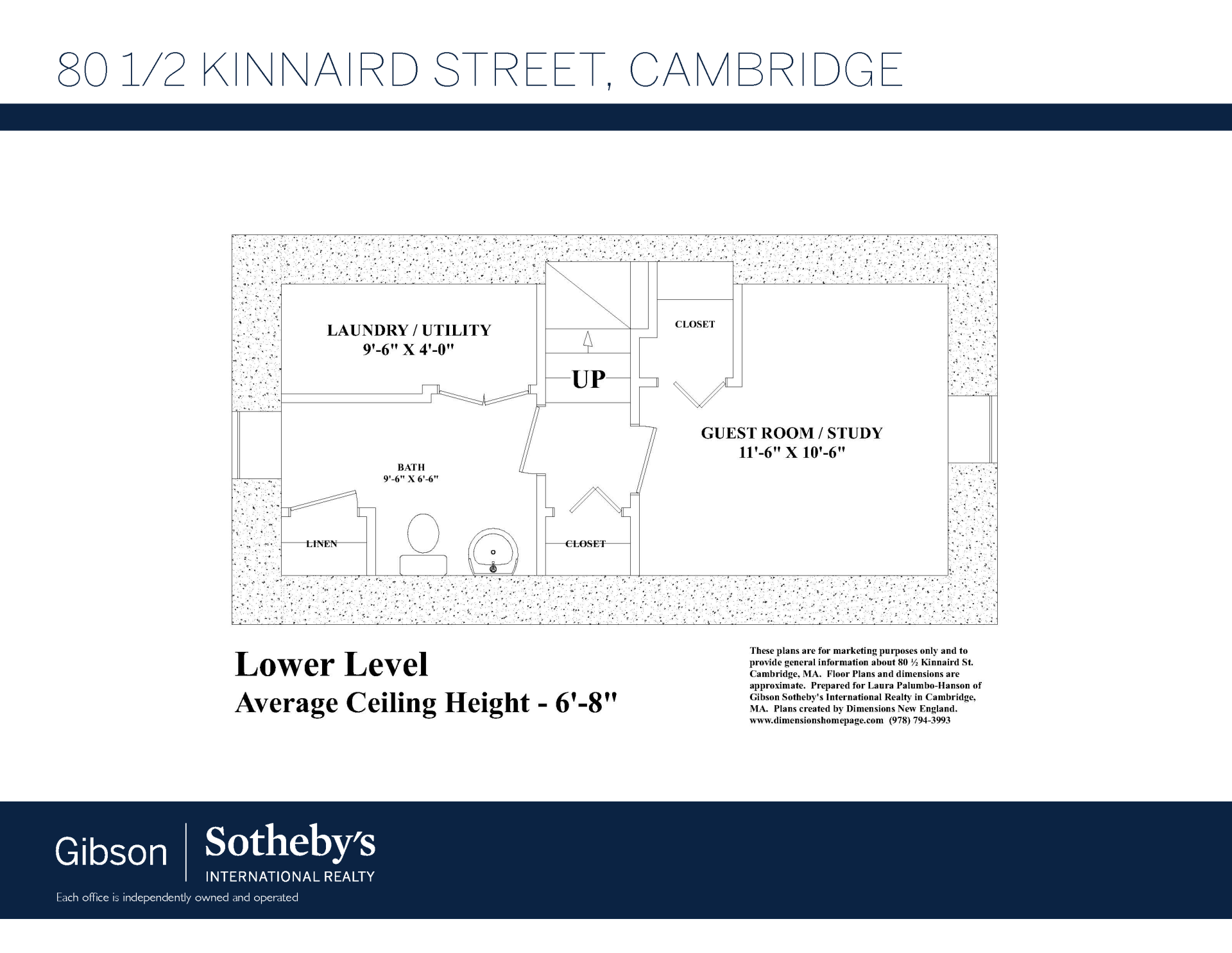 80 ½ Kinnaird St lower level floor plan