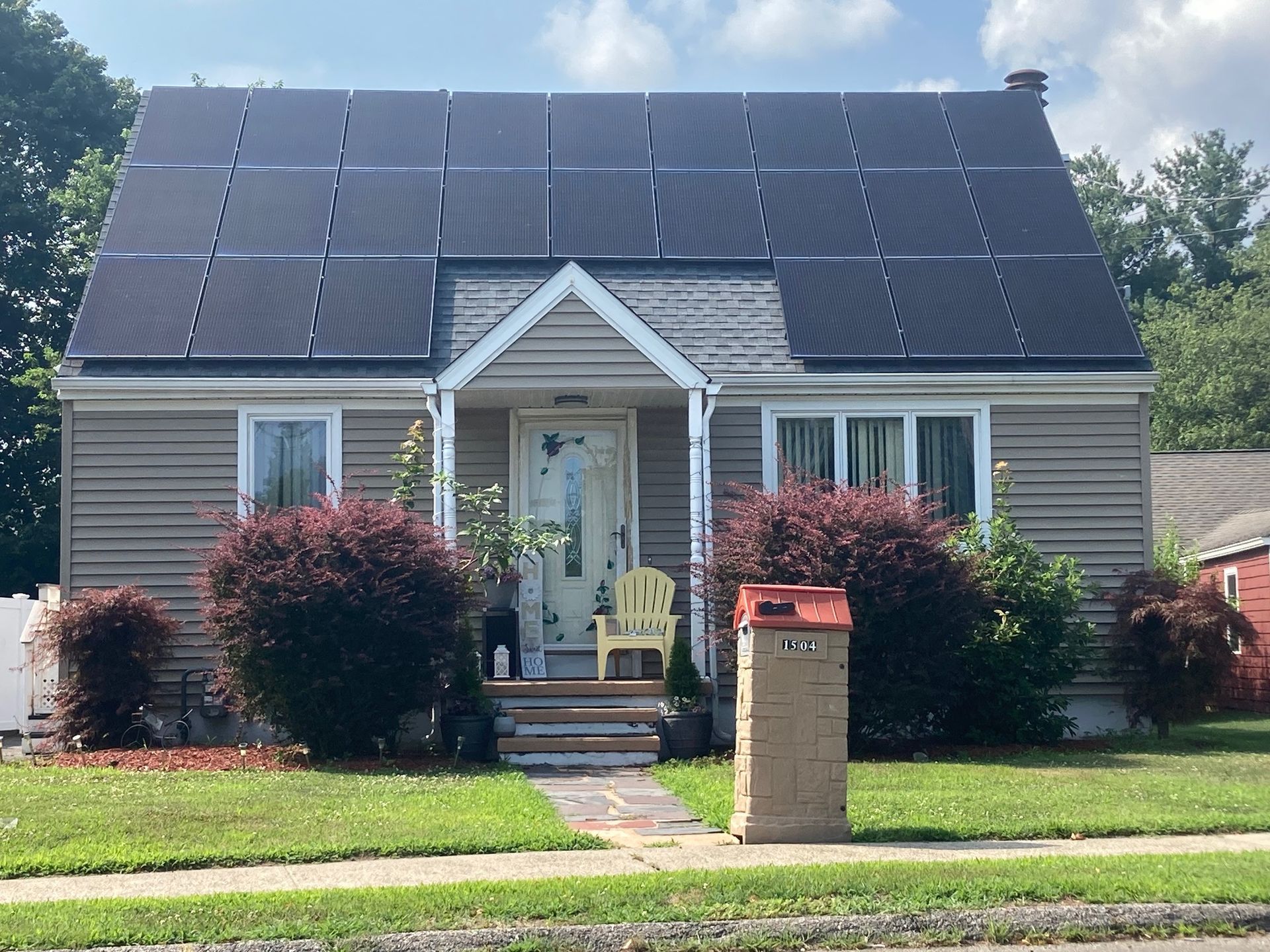 A house with solar panels on the roof