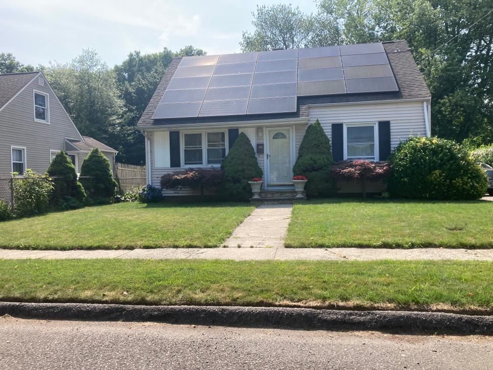 A house with solar panels on the roof