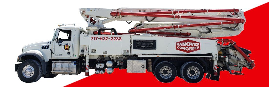 A concrete pump service vehicle in Hanover, PA