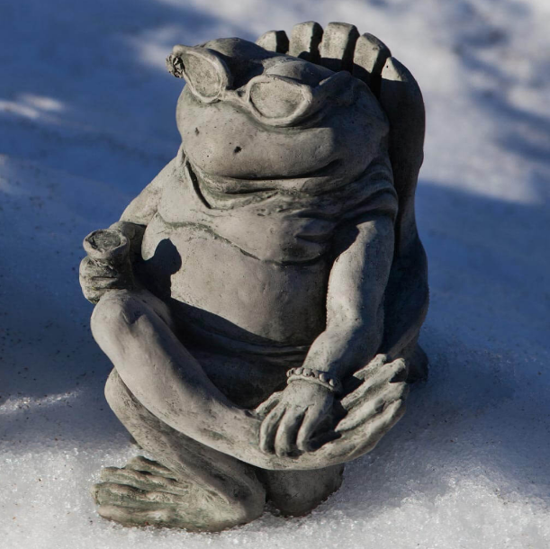 Garden Sculptures — Stone Frog Sculpture on a beach in Hanover, PA