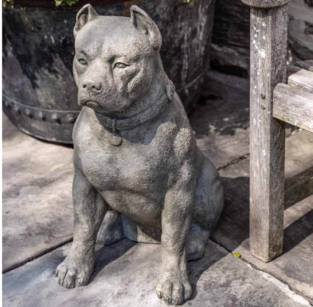 Lawn Dog — Stone Pitbull Statue -  in Hanover, PA