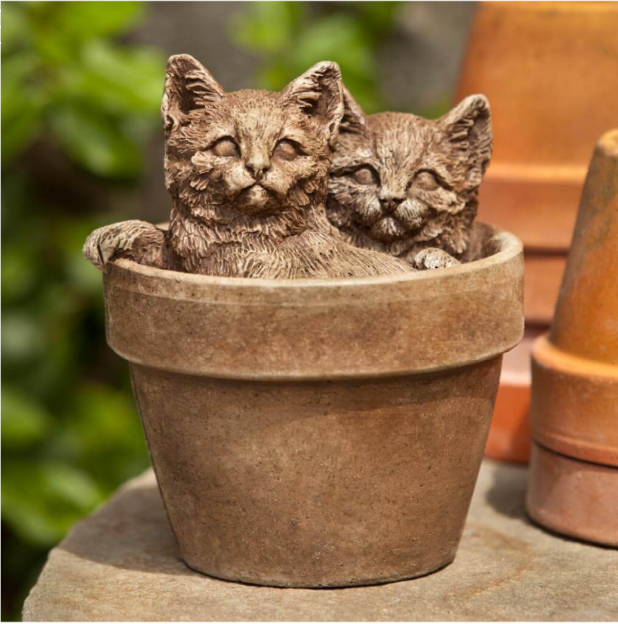 Lawn Decor — Stone Cats in a Pot in Hanover, PA