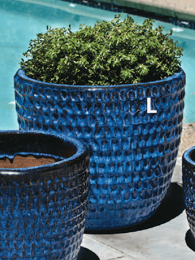 Large Planter Pot — Large Blue Dimple Glaze Planter in Hanover, PA
