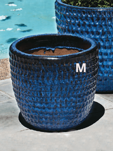 Medium Planter Pot — Medium Blue Dimple Glaze Planter in Hanover, PA