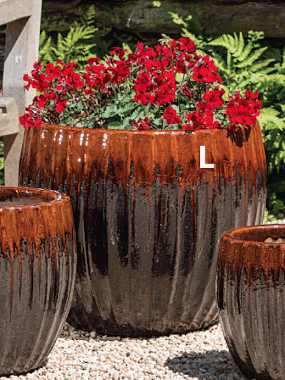 Large Terracotta Red Concrete Planter Pot