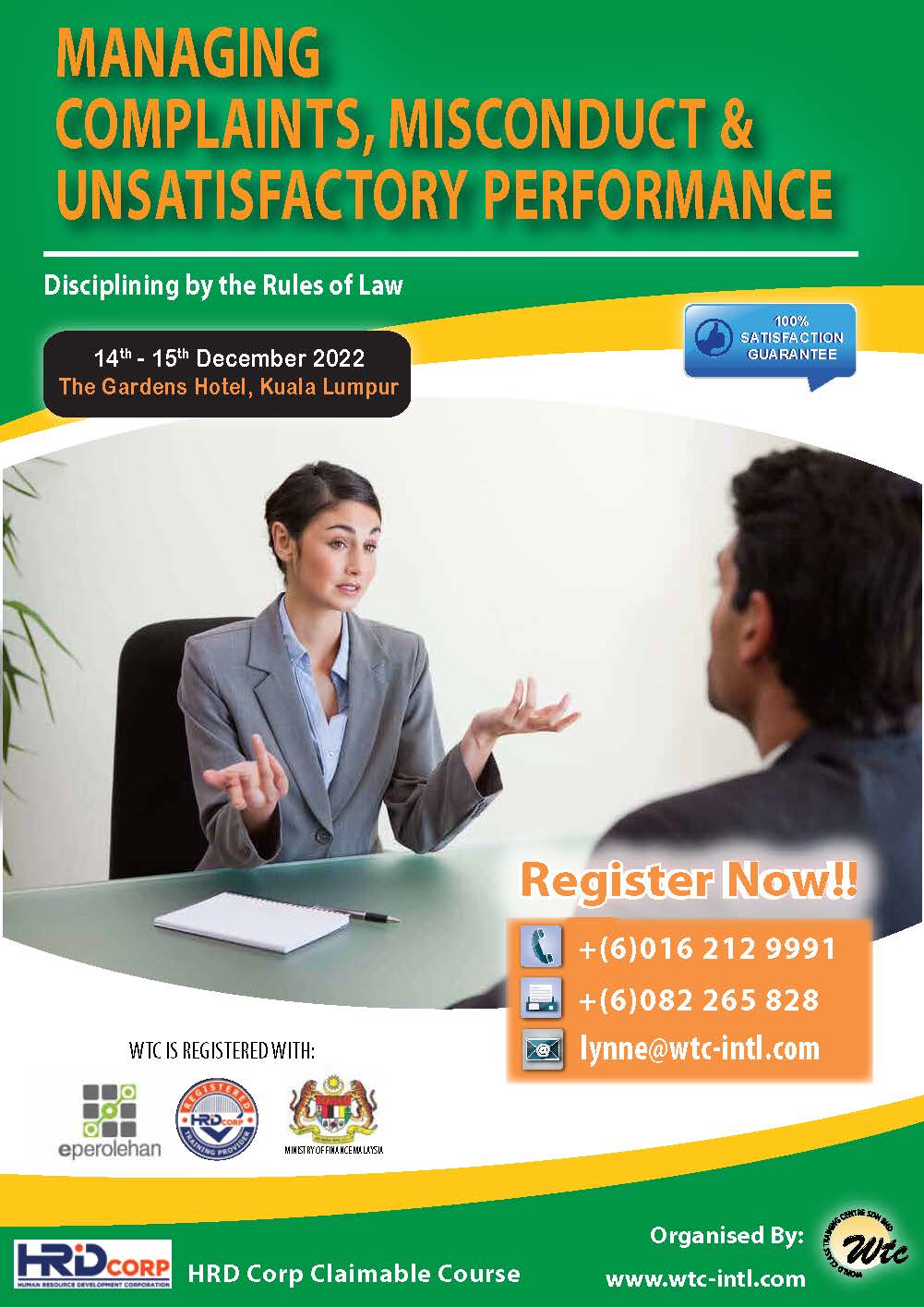 Managing Complaints, Misconduct & Unsatisfactory Performance