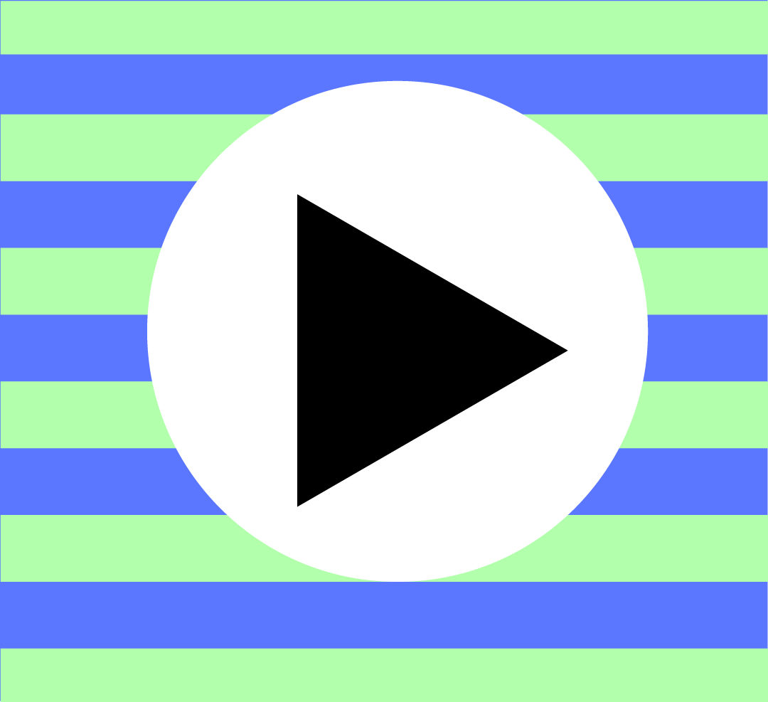 Stilisiertes Icon Play grün blau schwarz weiß mit Streifen