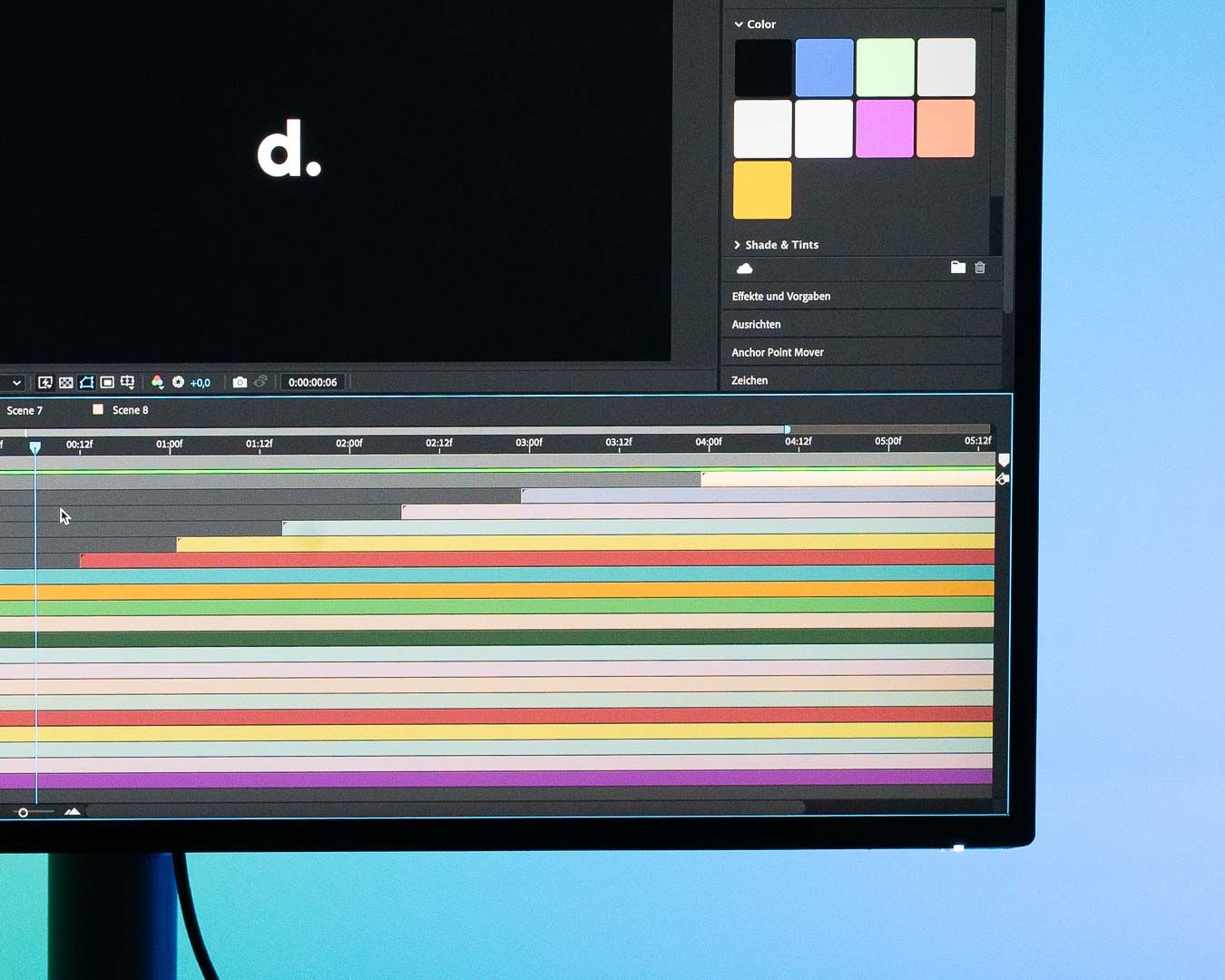 Monitor mit After Effects Software