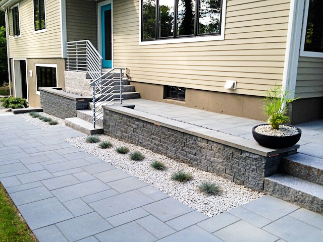 An after picture of a hardscaping job for Leonards Landscaping Corp.