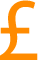 A blue pound sign on a white background.