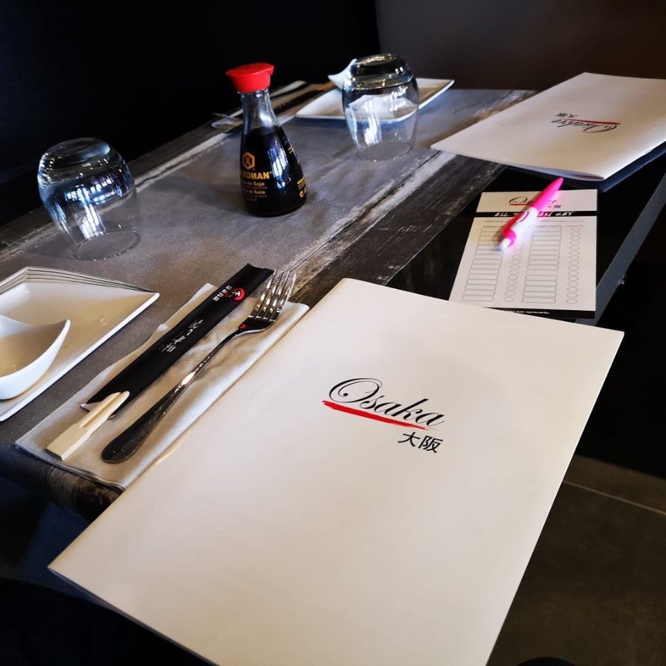 menù di un ristorante giapponese