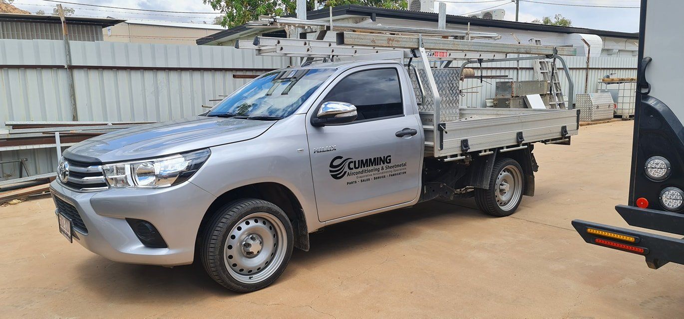 Cumming Service Vehicle — Air Conditioners in Mount Isa, QLD