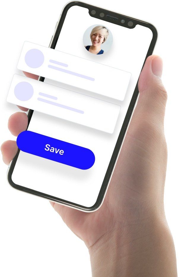 A person is holding up a cell phone with text messages on the screen