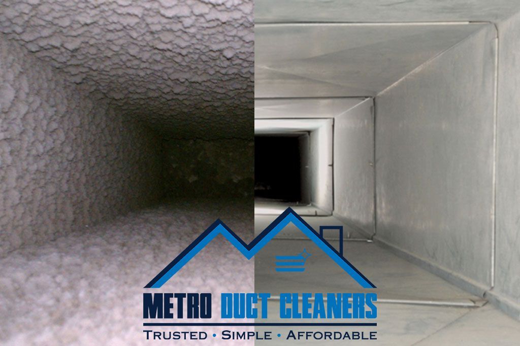 A close up of a duct with a brush in it.