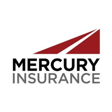 Mercury Insurance logo with red stylized roof and black and gray text on a white background