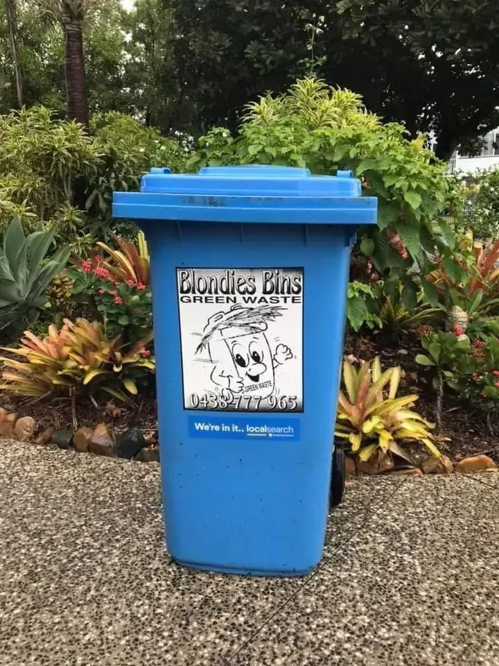 Blue Blondies Bins Green Waste Recycling Bin — Blondies Bins in Whitsundays, QLD