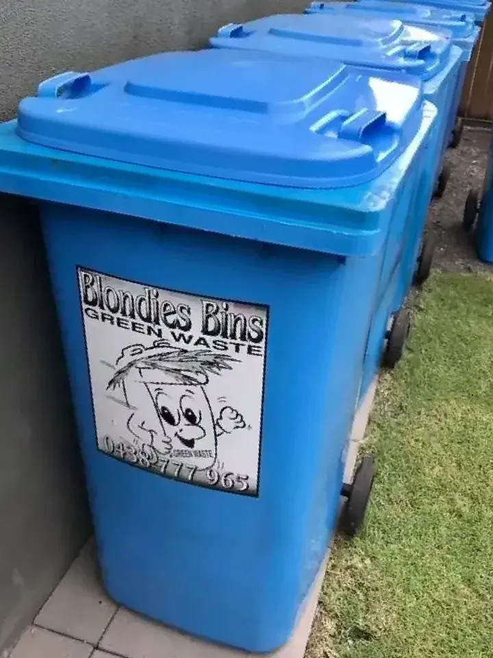 A Blue Bin Withe Blondies Bins On the Front β Blondies Bins in Mirani, QLD